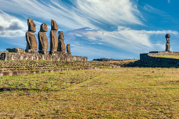 Fototapeta na wymiar Tahai Ceremonial Complex Easter Island Chile