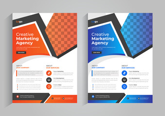Business flyer template with gradient abstract design