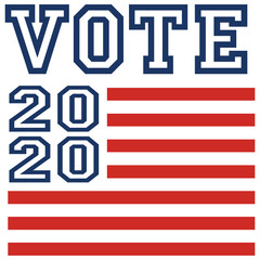 An American flag design graphic for voting in the 2020 election