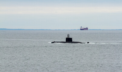 Russian submarine in the baltic sea