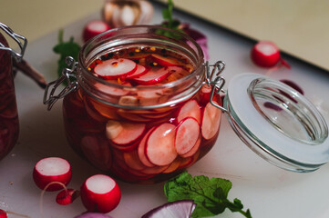 pickled radishes