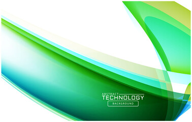 Abstract vector background, blue and green waved lines for brochure, website, flyer design. Transparent smooth wave.