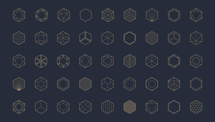 Hexagon vector design elements. Template for logo.