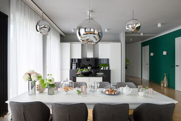 Beautiful decorated elegant dining table