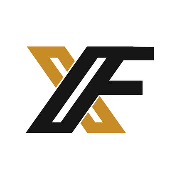 Initial letter fx or xf logo vector design template