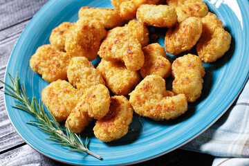 Easy fast food dish chicken nuggets on a plate