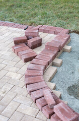 Laying down brick paver