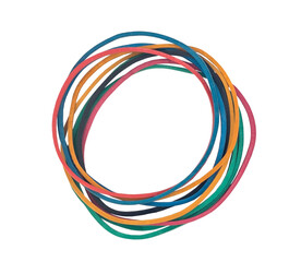 Top view of colorful rubber bands