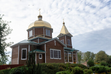 Fototapeta na wymiar Beautiful views of the Church of St. Michael the Archangel in Gomel Belarus.