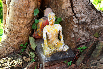 Stone sculpture of a grieving Buddhist monk, 4