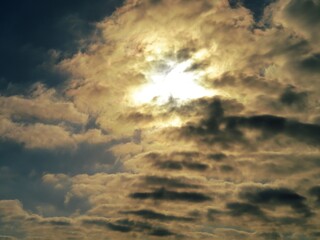 sun rays and clouds