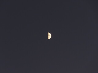 Half moon on the grey background