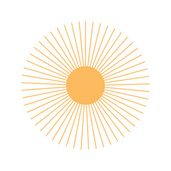 sunburst oriental element decoration line design