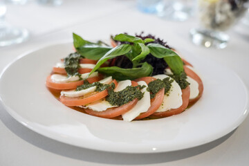 table setting, dish with vegetables
