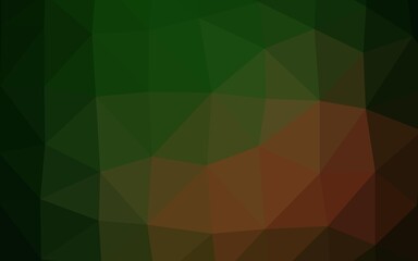 Dark Green, Yellow vector shining triangular template.