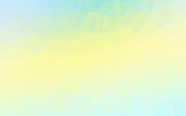Light Green, Yellow vector polygon abstract backdrop.