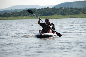 kayaking in the river