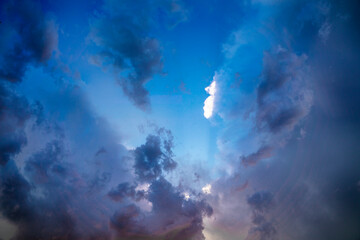 Purple sky Thunderclouds. horizontal photo