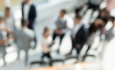 top view. group of employees in a modern office