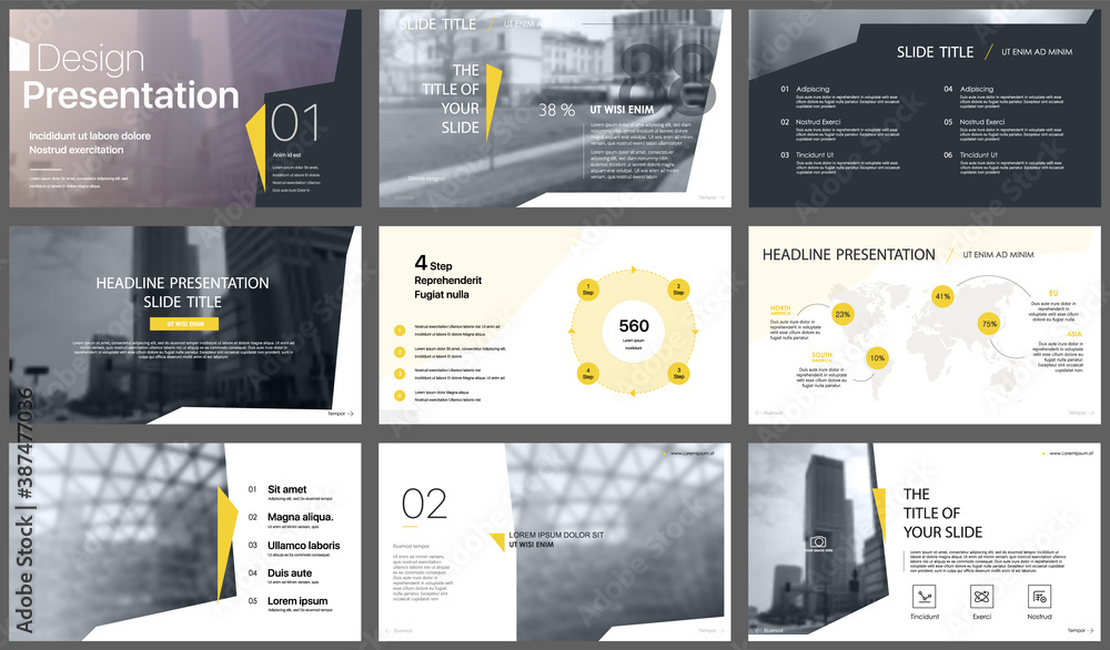 Aufkleber geometric presentation element templates. vector infographics. for use in presentation, flyer and le