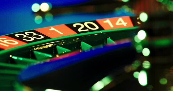 Casino roulette wheel spinning 