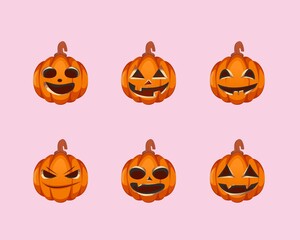 set of Halloween pumpkins