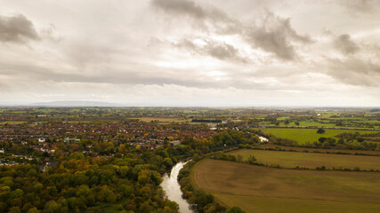 River Severn Drone shot country side