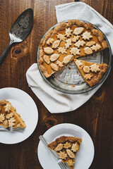 Pumpkin pie with leaf details