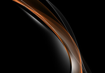 Abstract background waves. Black, white and and burnt orange abstract background for wallpaper or business card