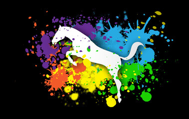 Obraz na płótnie Canvas Horse logo design. Use it for makeing web or print posters for equine competitions or stable. Vector illustration.