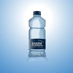 3D Water bottle isolated. 3D Water bottle mockup for poster, placard, drink product, ad and marketing. Useful for template, magazine and advertisement. Water bottle vector