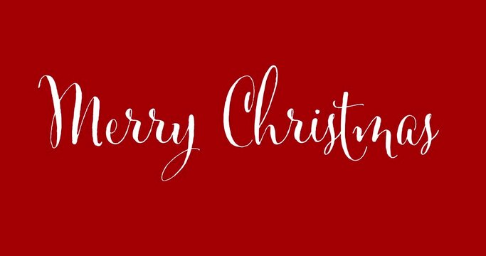 Animated Merry Christmas Writing on a Red Background