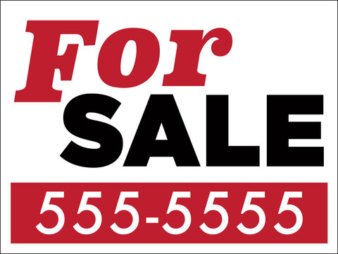 For Sale Sign Template | Vector Design for Home Sales | For Sale By Owner Listing Sign | DIY Marketing