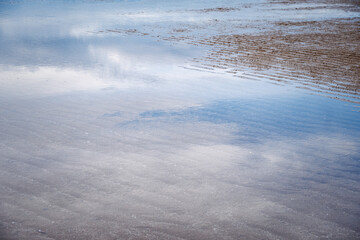 sea water reflect the sky. Background for beauty nature and refreshment.
