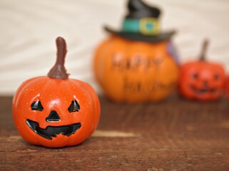 Happy halloween orange pumpkin celebration in october