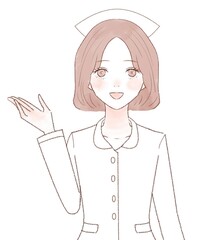女性　看護師　案内する