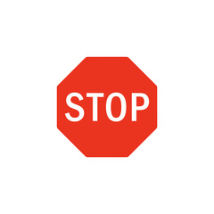 Red stop sign. Warning stop symbol. Traffic regulatory. Traffic sign. Stop sign. Alert sign. Danger warning. Increased attention. Stop traffic.