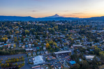 Fototapeta premium Hood River Oregon Aerial - Fall
