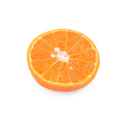 tangerine or mandarin fruit with leaves isolated on white background