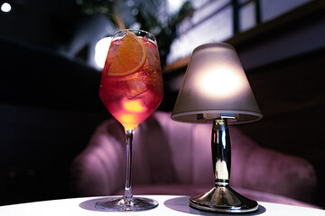 peril spritz cocktail in the table