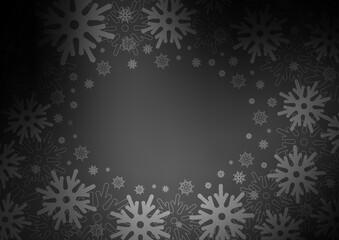 Fototapeta na wymiar Dark Silver, Gray vector texture with colored snowflakes.