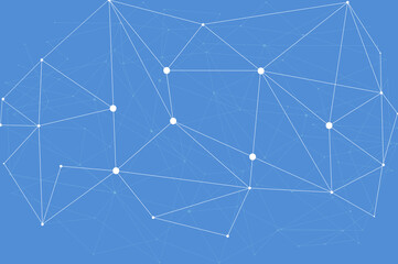 Network abstract connection isolated on blue background. Network technology background with dots and lines. Ai background. Modern abstract concept. Ai vector, network technology