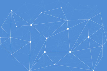 Network abstract connection isolated on blue background. Network technology background with dots and lines. Ai background. Modern abstract concept. Ai vector, network technology