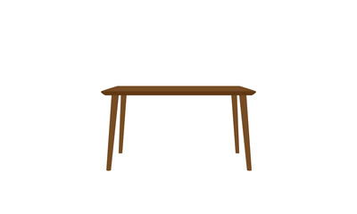 Flat vector of front and top view of empty brown table isolated against a white background. Surface is clean with room or space for displays. Great template for promotions and advertising.