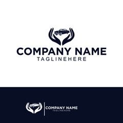 A simple and elegant illustration of hand and car logo design that fits your business and uses the latest Adobe illustrations.