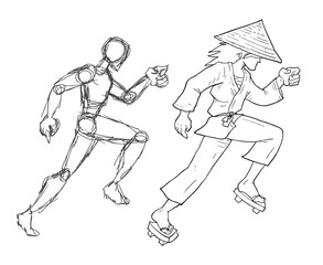 Warrior running illustration