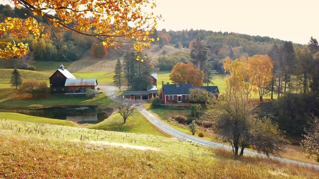 Farm house with Autumn foliage