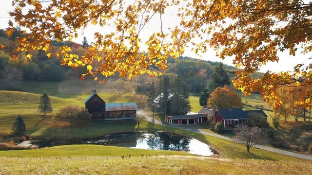 Farm house with Autumn foliage