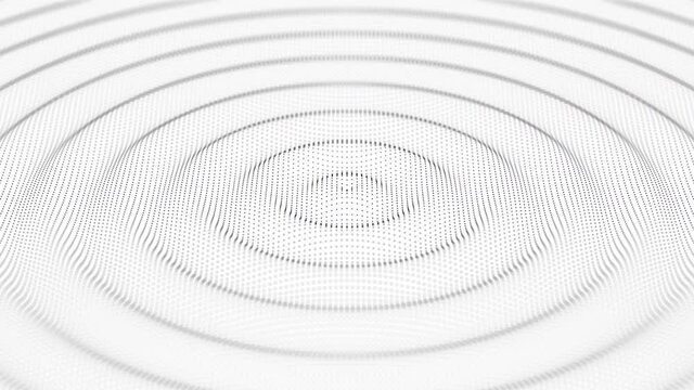 Abstract geometric background. Circular waves.Black and white screen saver. Looped video footage. 4K. HD.