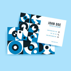 Abstract Classic Blue Business Card Design 